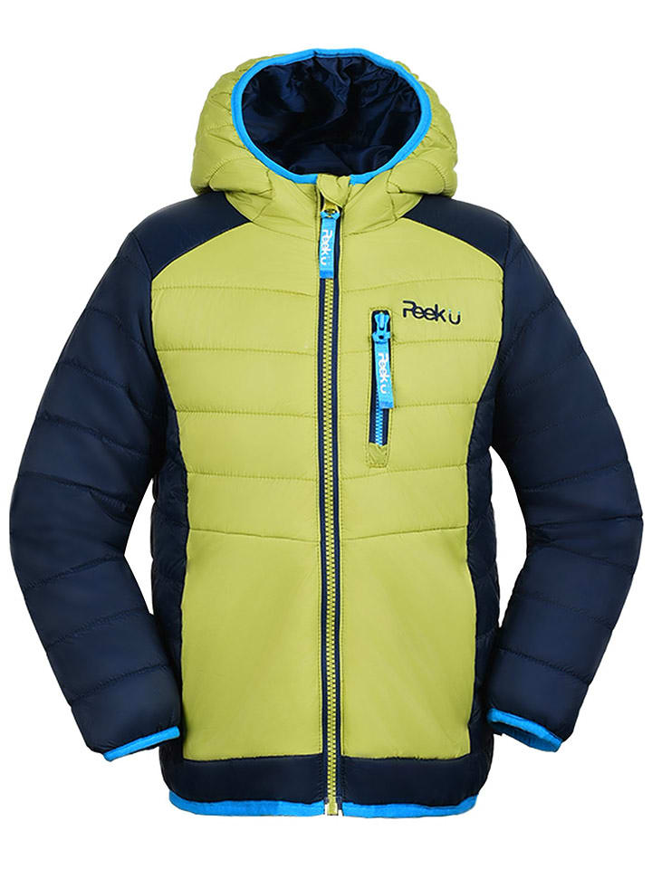 Peek U Całoroczna kurtka pikowana "Caspian" w kolorze żółto-granatowym rozmiar: 152