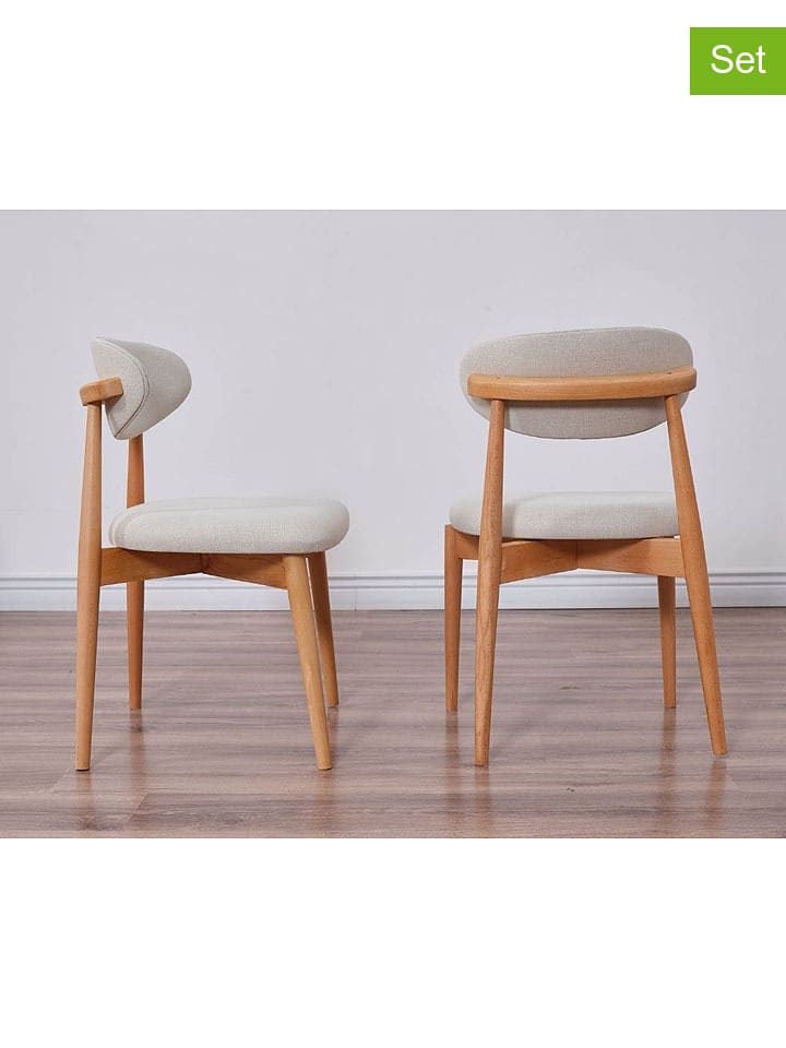 Evila Krzesła (2 szt.) w kolorze szaro-jasnobrązowym rozmiar: onesize