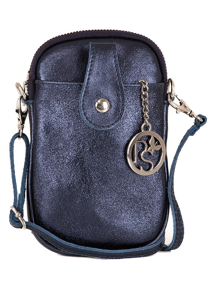 Pia Sassi Skórzana torebka "Serottini" w kolorze granatowym na telefon - 11 x 19 x 2 cm rozmiar: onesize