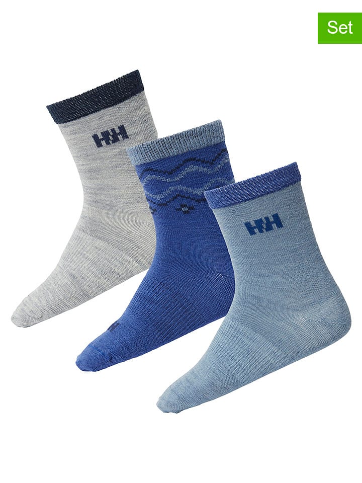 Helly Hansen Skarpety (3 pary) w kolorze niebiesko-szarym rozmiar: 26-28