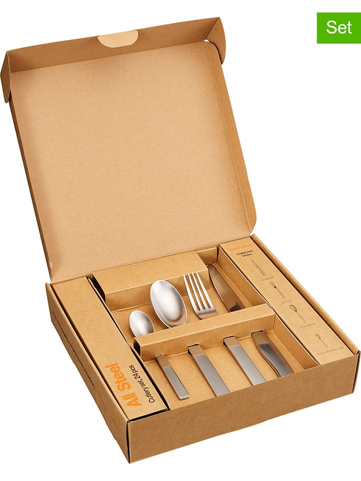 Fiskars 24-częściowy zestaw sztućców w kolorze srebrnym rozmiar: onesize