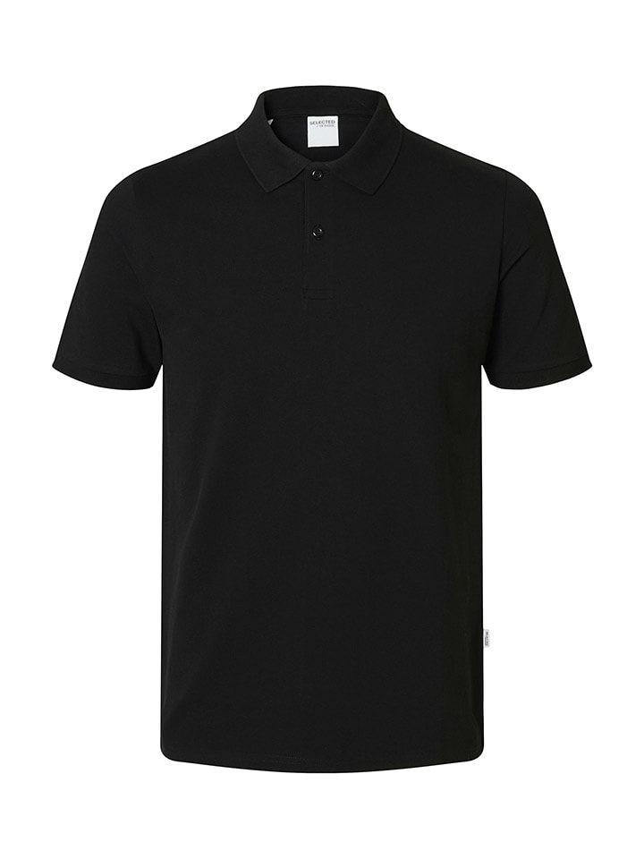 SELECTED HOMME Koszulka polo "Atlas" w kolorze czarnym rozmiar: M