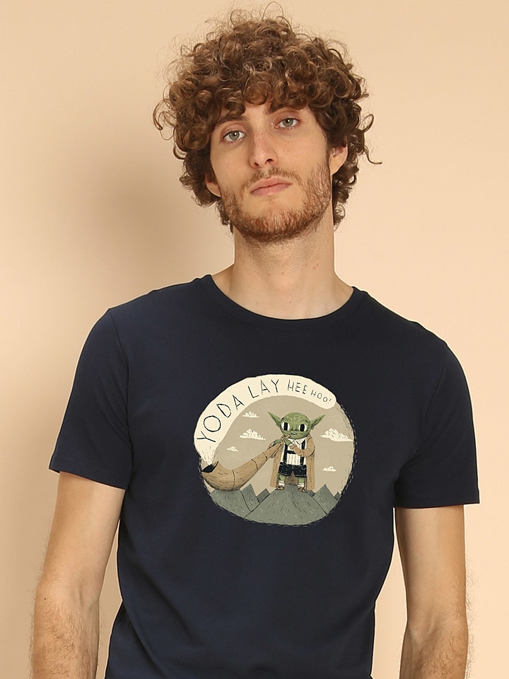 WOOOP Koszulka "Yoda Layheehoo" w kolorze granatowym rozmiar: XL