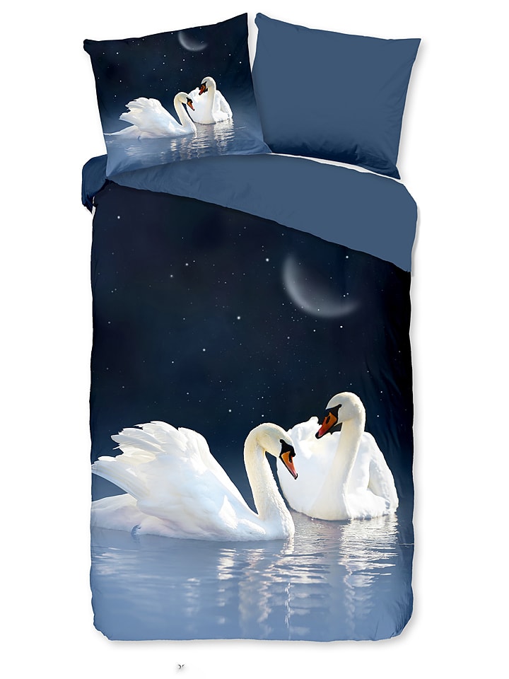 Pure Komplet pościeli "Pure Share" w kolorze granatowym z mikrofibry rozmiar: 135x200 cm