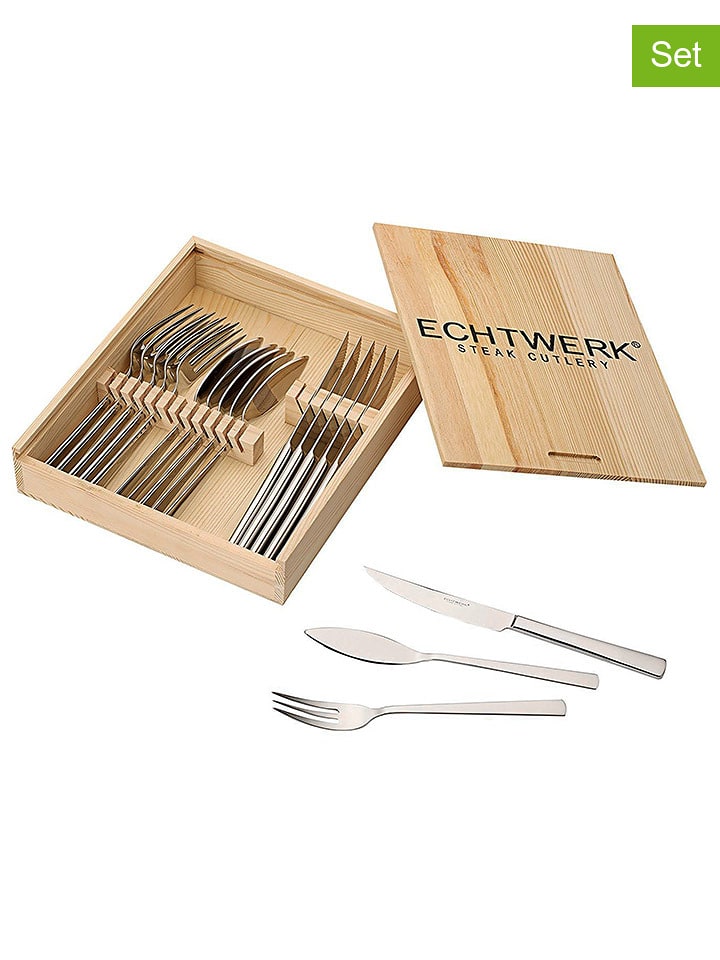 Echtwerk 18-częściowy zestaw sztućców "Sarre" w kolorze srebrnym do steków rozmiar: onesize