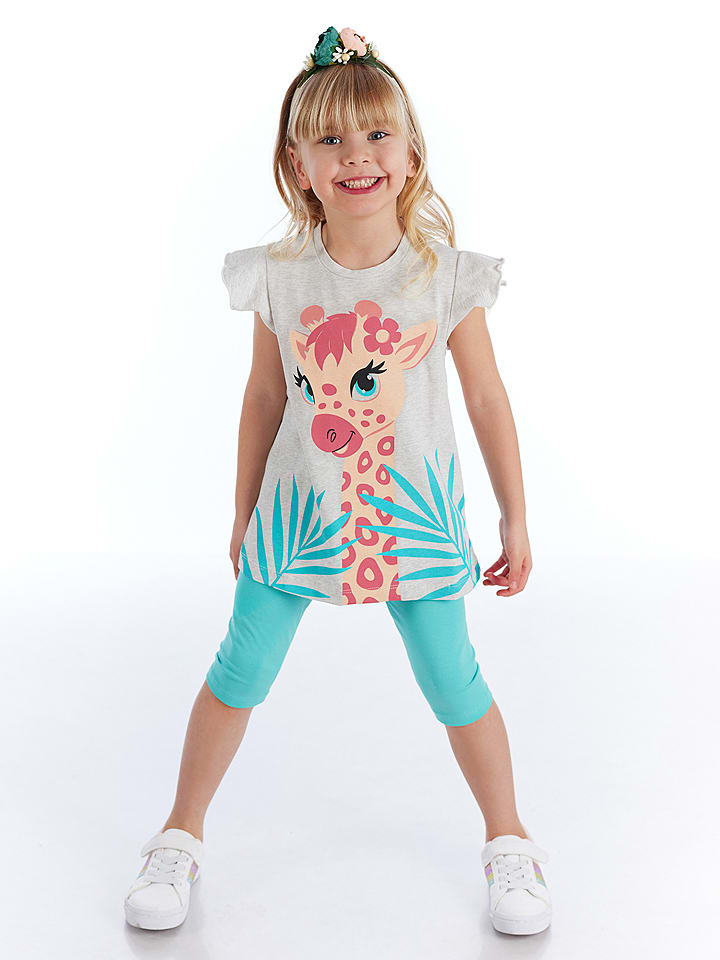 Denokids 2-częściowy zestaw "Giraffe" w kolorze turkusowo-jasnoszarym rozmiar: 104