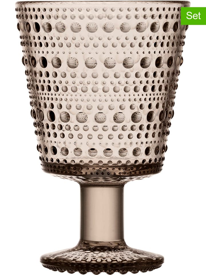 iittala Kieliszki (2 szt.) "Kastehelmi" w kolorze beżowym - 260 ml rozmiar: onesize