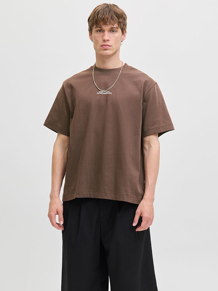 Jack & Jones Koszulka w kolorze brązowym rozmiar: S