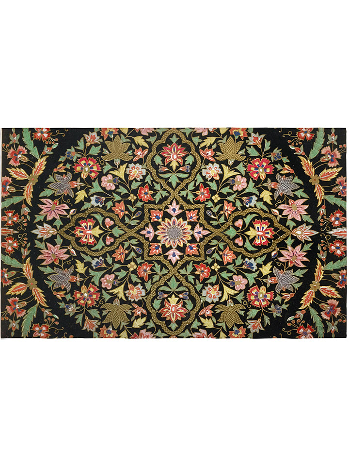 Madre Selva Dywan "Old Mandala" w kolorze czarno-zielono-żółtym - 178 x 135 cm rozmiar: onesize