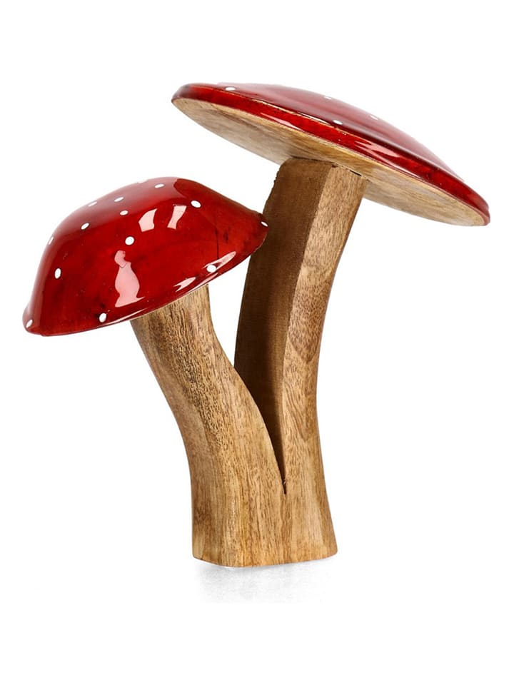 Bizzotto Figurka dekoracyjna "Mushroom" w kolorze jasnobrązowo-czerwonym - wys. 18 cm rozmiar: onesize