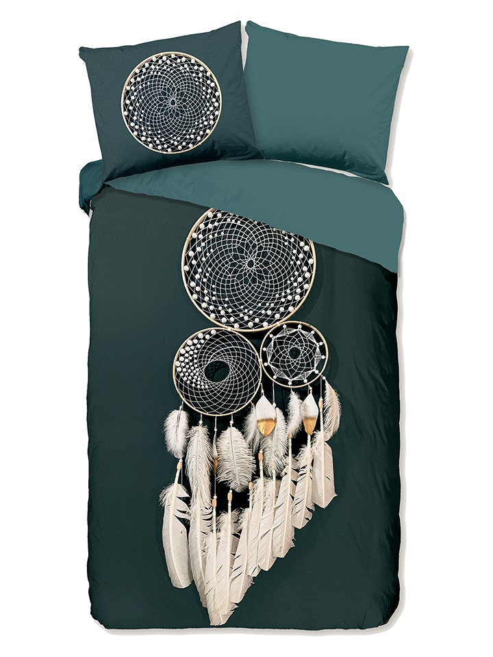 Pure Komplet pościeli "Catch" w kolorze morskim z mikrofibry rozmiar: 140x220 cm