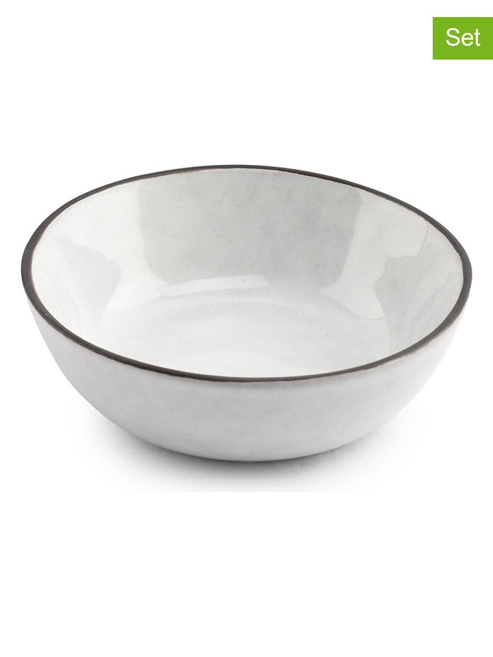 Salt and Pepper Miski (4 szt.) "Fina" w kolorze biało-czarnym - wys. 3 x Ø 9 cm rozmiar: onesize