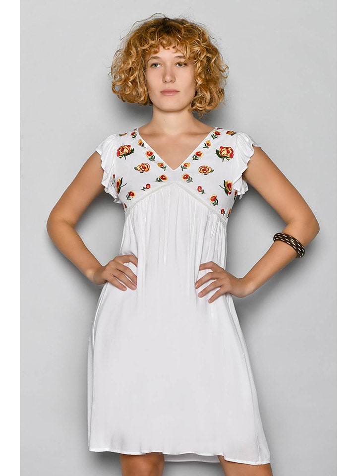 H.H.G. Sukienka w kolorze białym ze wzorem rozmiar: M