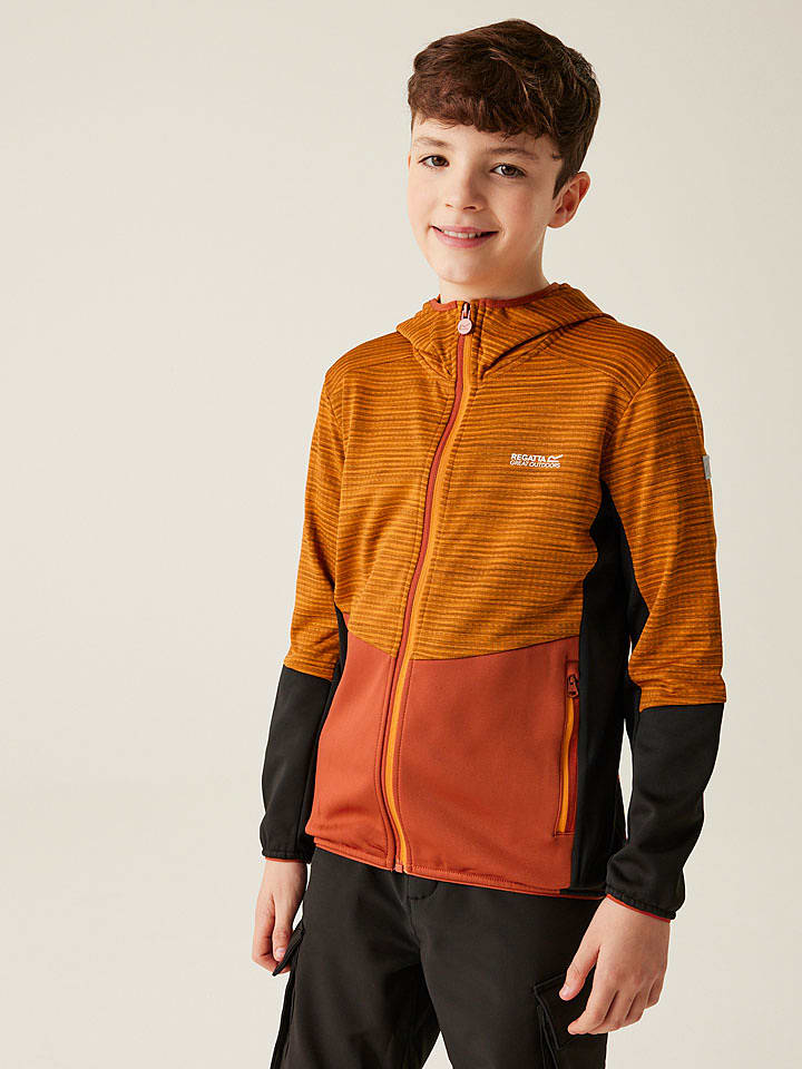 Regatta Kurtka softshellowa "Prenton" w kolorze czarno-pomarańczowym rozmiar: 164