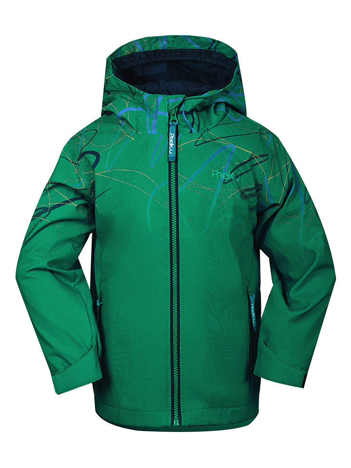 Peek U Kurtka przeciwdeszczowa "Lev" w kolorze zielonym rozmiar: 116