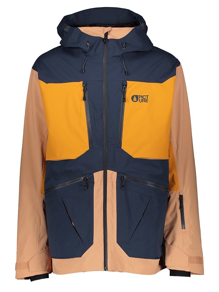 PICTURE Kurtka narciarska "Naikoon" w kolorze pomarańczowo-granatowo-jasnobrązowym rozmiar: S