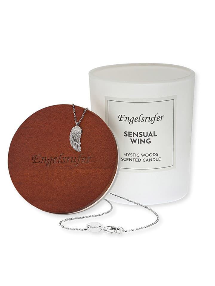 Engelsrufer Świeca zapachowa "Sensual" z naszyjnikiem "Wing" rozmiar: onesize