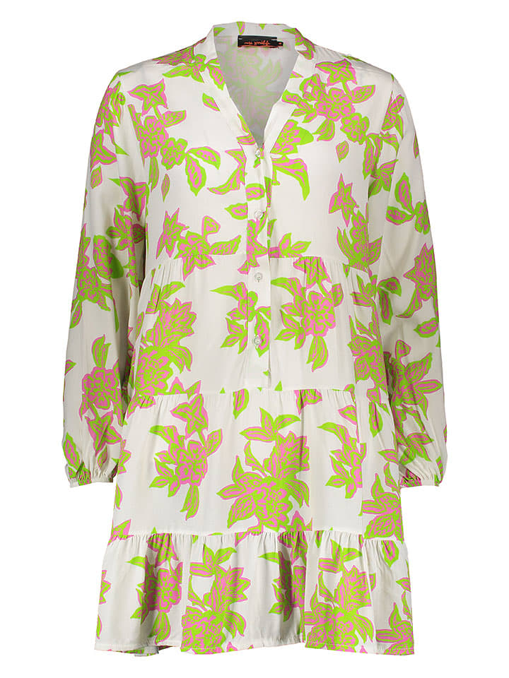 miss goodlife Sukienka w kolorze biało-różowo-zielonym rozmiar: M