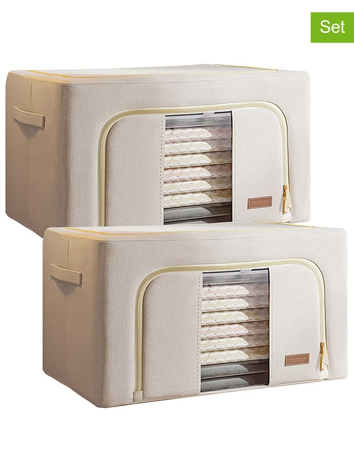 Joybos Pojemniki (2 szt.) w kolorze beżowym na ubrania - 60 x 40 x 42 cm rozmiar: onesize