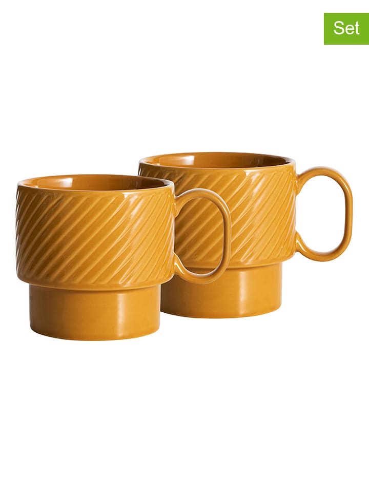 Sagaform Kubki (6 szt.) "Coffee & More" w kolorze żółtym do herbaty - 500 ml rozmiar: onesize