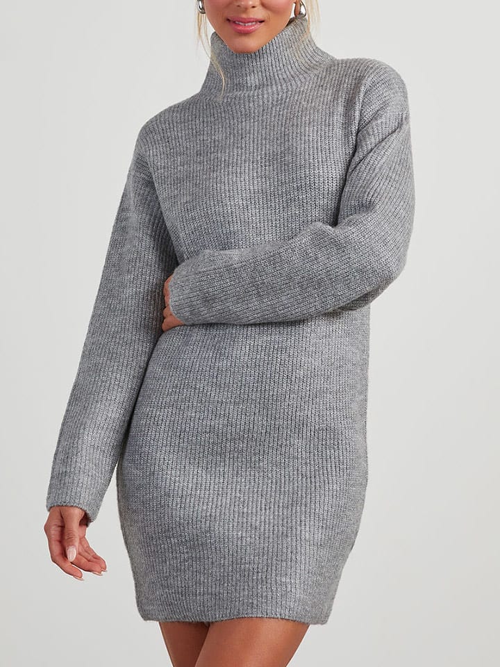 Milan Kiss Sukienka dzianinowa w kolorze szarym rozmiar: M