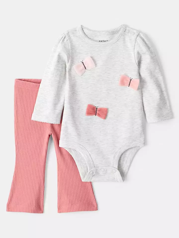 carter's 2-częściowy zestaw w kolorze jasnoróżowo-szarym rozmiar: 74