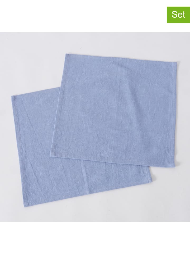 Boltze Serwetki (2 szt.) "Lenea" w kolorze błękitnym - 40 x 40 cm rozmiar: onesize