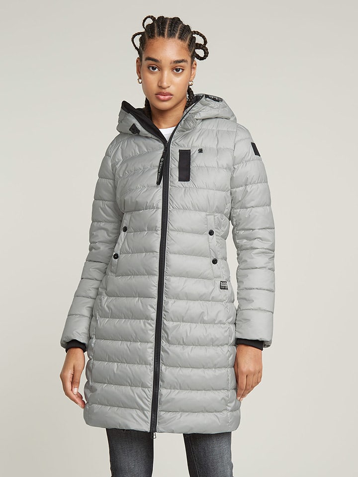 G-Star Płaszcz pikowany w kolorze szarym rozmiar: M