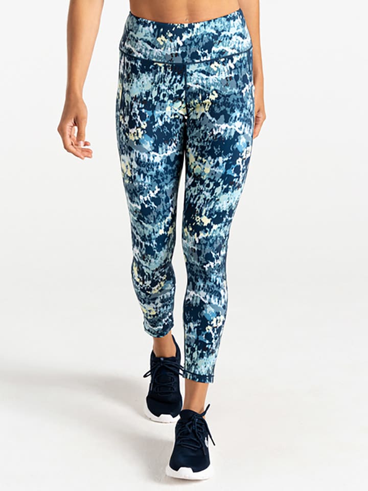 Dare 2b Legginsy sportowe "Influential II" w kolorze niebiesko-biało-żółtym rozmiar: 42