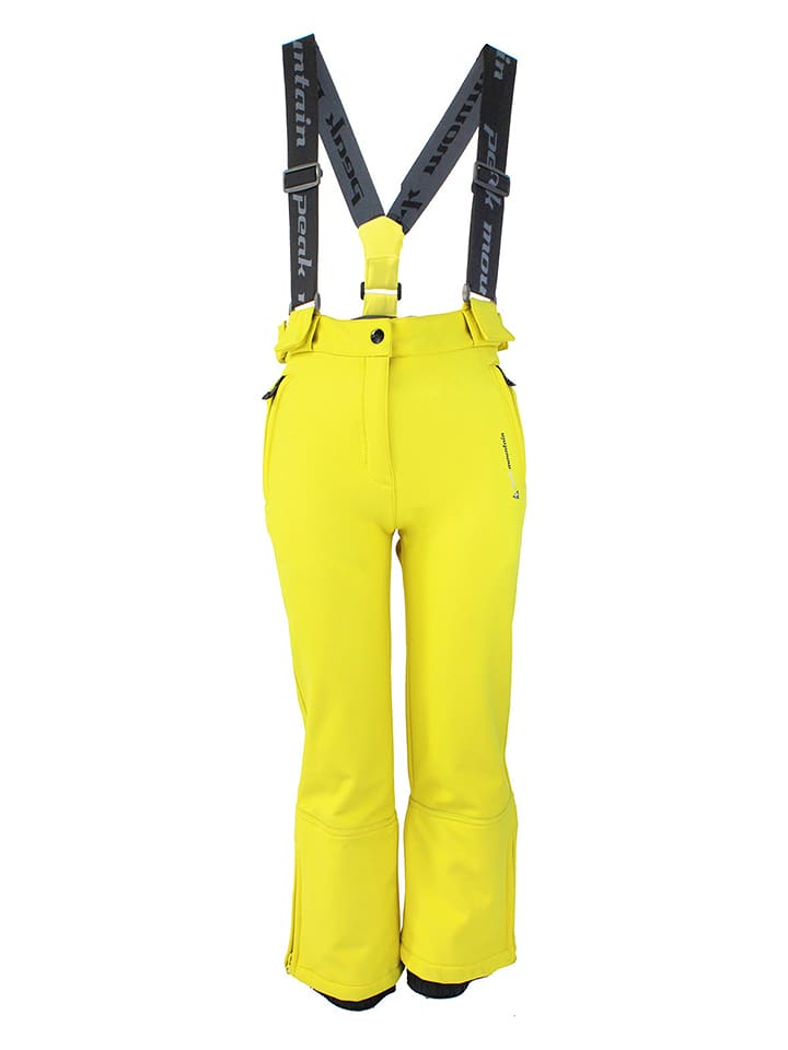 Peak Mountain Softshellowe spodnie narciarskie w kolorze żółtym rozmiar: 116