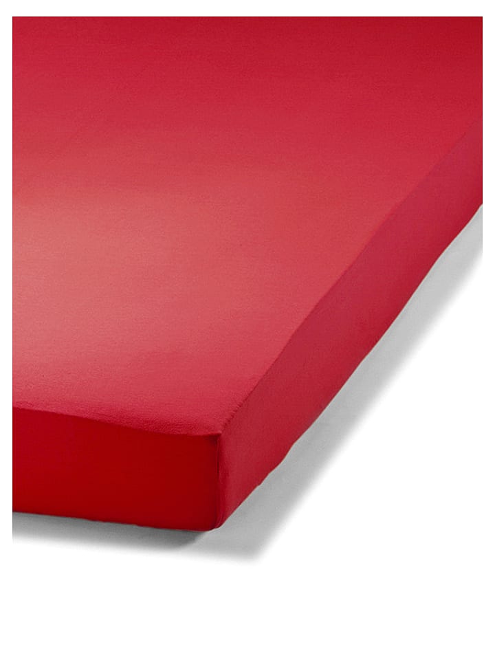 Schiesser Dżersejowe prześcieradło w kolorze czerwonym na gumce rozmiar: 180x200 cm