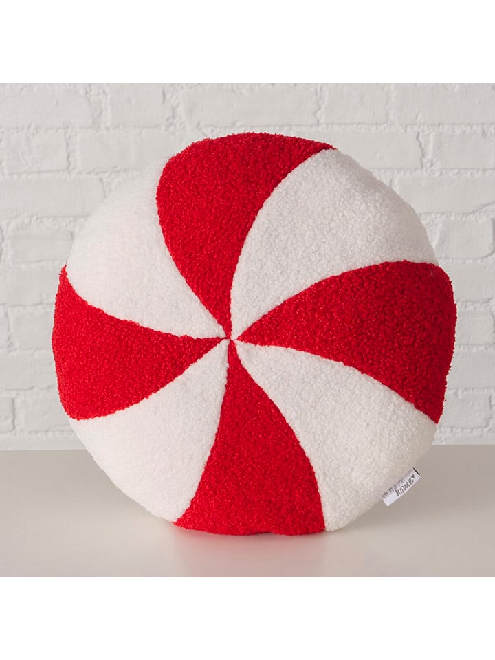 Boltze Poduszka "Bonby" w kolorze biało-czerwonym - Ø 36 cm rozmiar: onesize