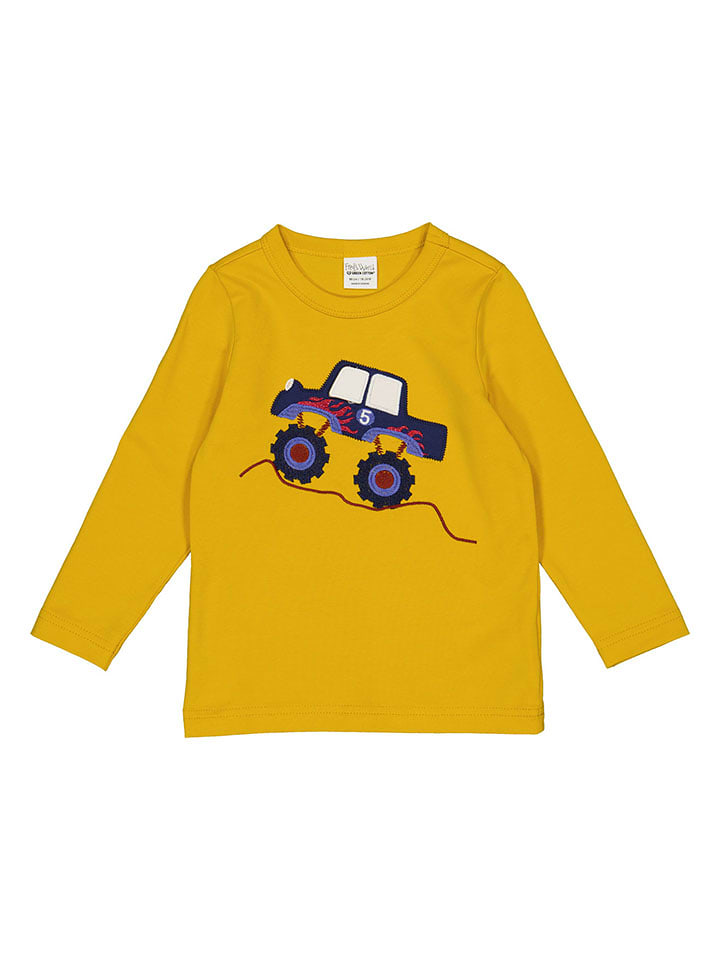 Fred´s World by GREEN COTTON Koszulka "Hello monstertruck" w kolorze żółtym rozmiar: 86