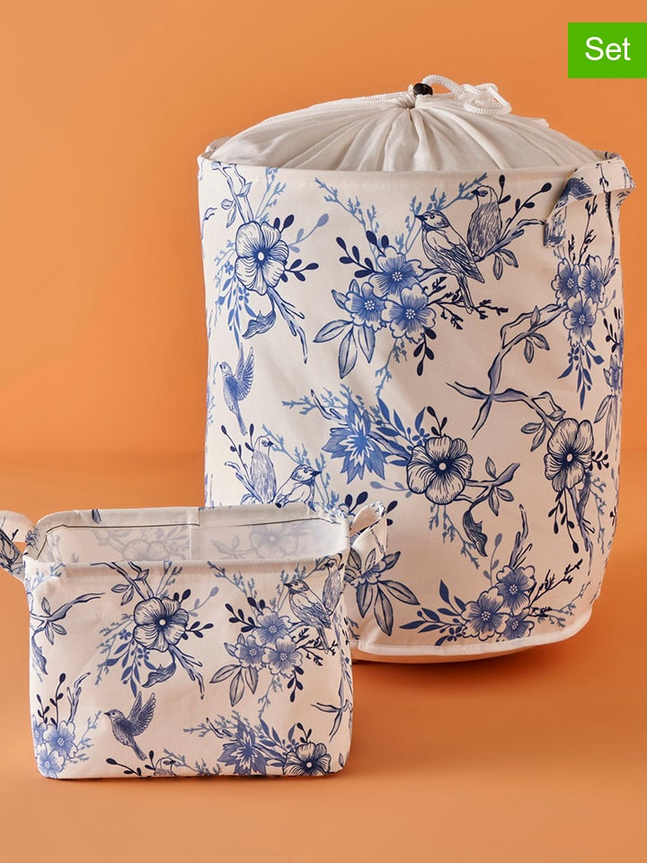 BELLA MAISON Kosze (2 szt.) w kolorze niebiesko-białym rozmiar: onesize