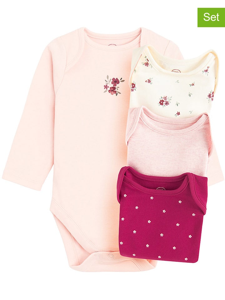 COOL CLUB Body (4 szt.) w kolorze różowo-jasnoróżowo-kremowym rozmiar: 80