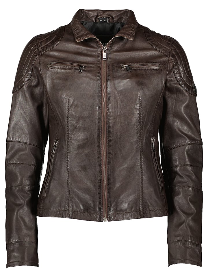 HIS Skórzana kurtka w kolorze ciemnobrązowym rozmiar: 42