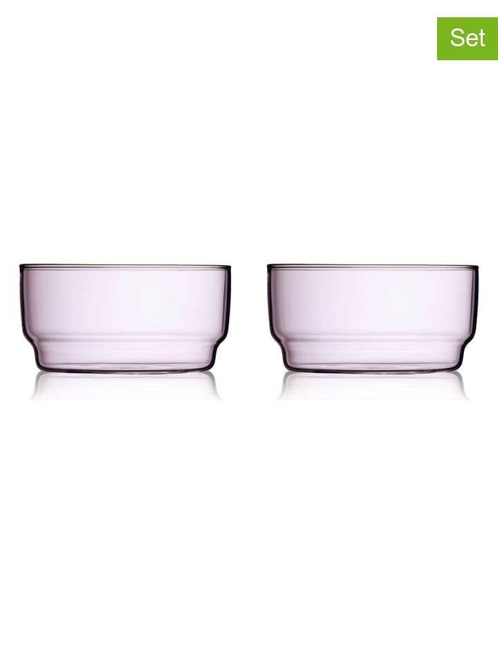 Lyngby Glas Miski (2 szt.) "Torino" w kolorze jasnoróżowym - Ø 12 cm rozmiar: onesize