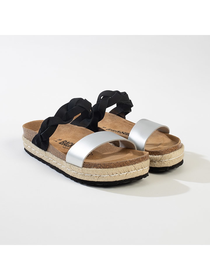 BACKSUN Klapki "Bagua" w kolorze biało-czarnym rozmiar: 39