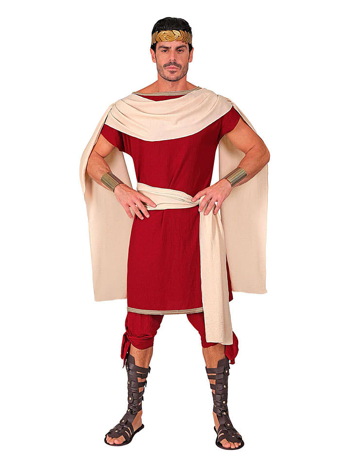 Carnival Party 4-częściowy kostium "Roman" w kolorze czerwono-kremowym rozmiar: M