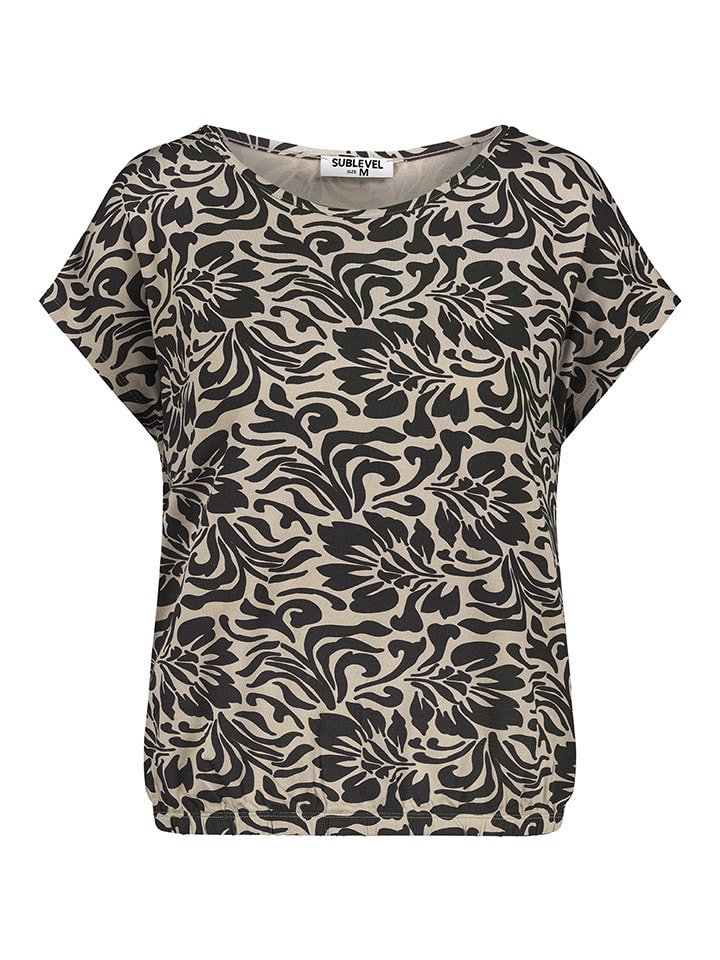 Sublevel Koszulka w kolorze beżowo-czarnym rozmiar: XL