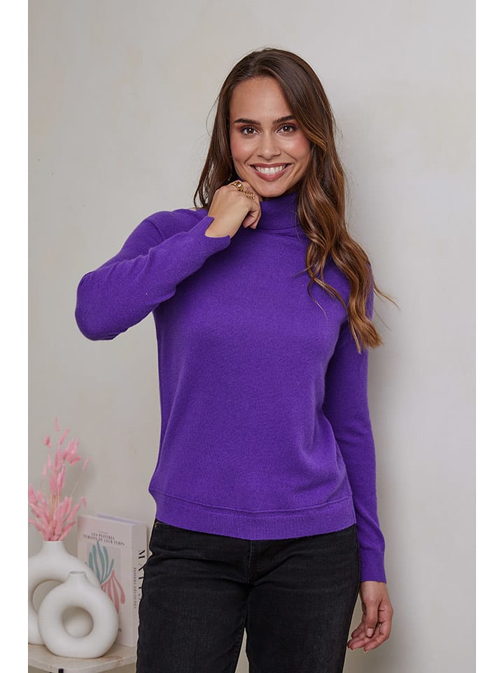 Soft Cashmere Kaszmirowy golf w kolorze fioletowym rozmiar: 36