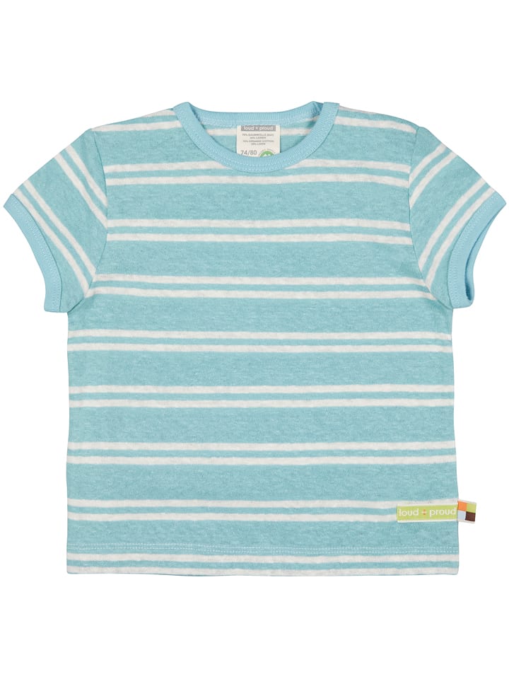 loud + proud Koszulka w kolorze błękitno-białym rozmiar: 74/80