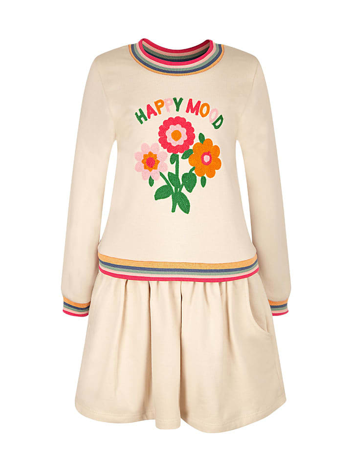 happy girls by Eisend Sukienka w kolorze beżowym rozmiar: 134