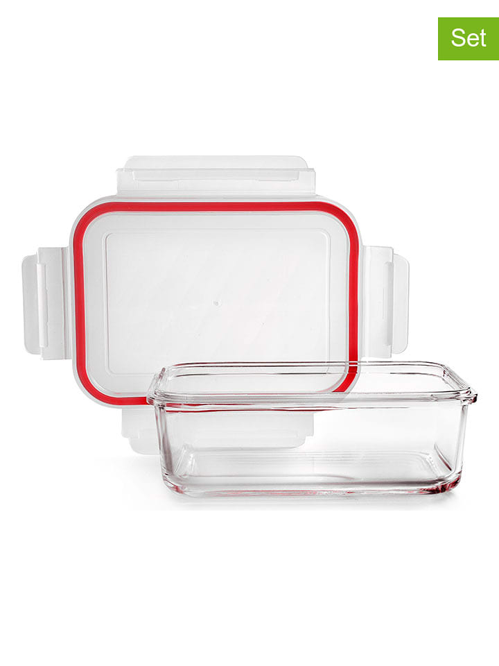 Ibili Pojemniki (2 szt.) w kolorze czerwonym - 400 ml rozmiar: onesize