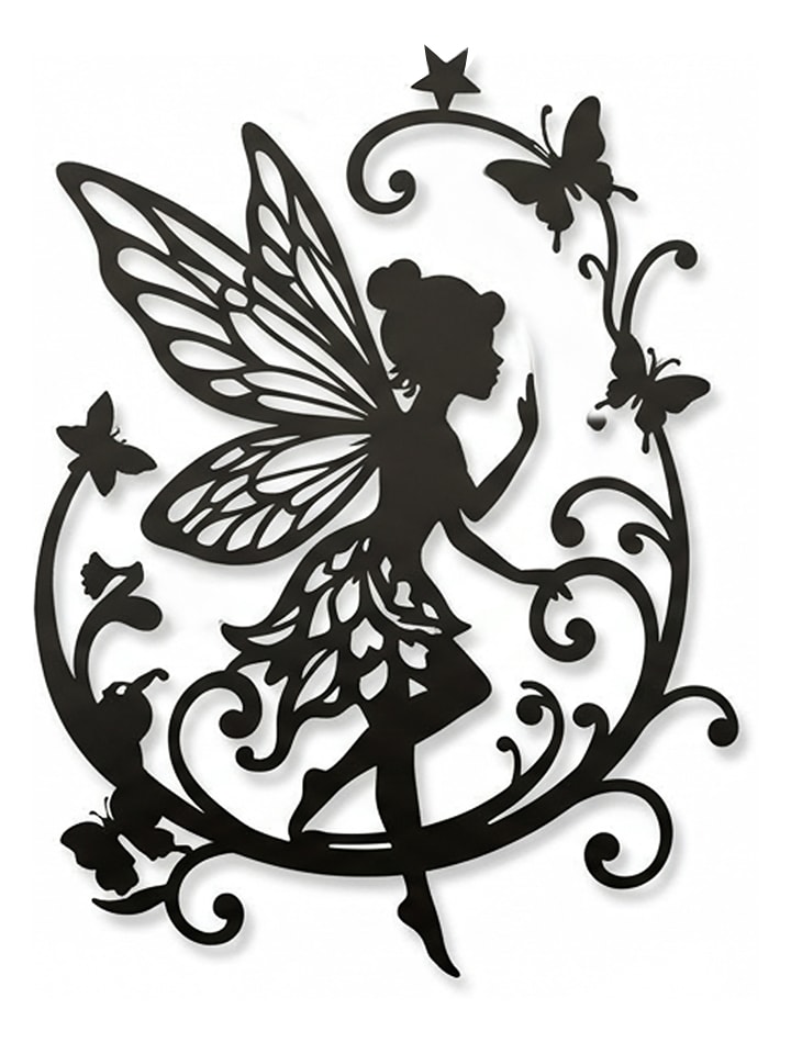 Woody Kids Dekoracja ścienna w kolorze czarnym - 33 x 33 cm rozmiar: onesize