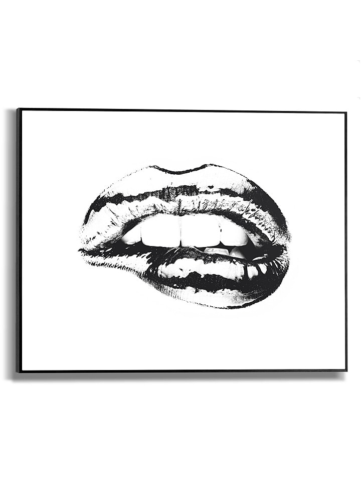 Orangewallz Druk artystyczny "Hot Lips" w ramce - 50 x 40 cm rozmiar: 40x50 cm