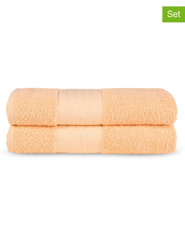 Good Morning Ręczniki prysznicowe (2 szt.) w kolorze pomarańczowym rozmiar: 70x140 cm