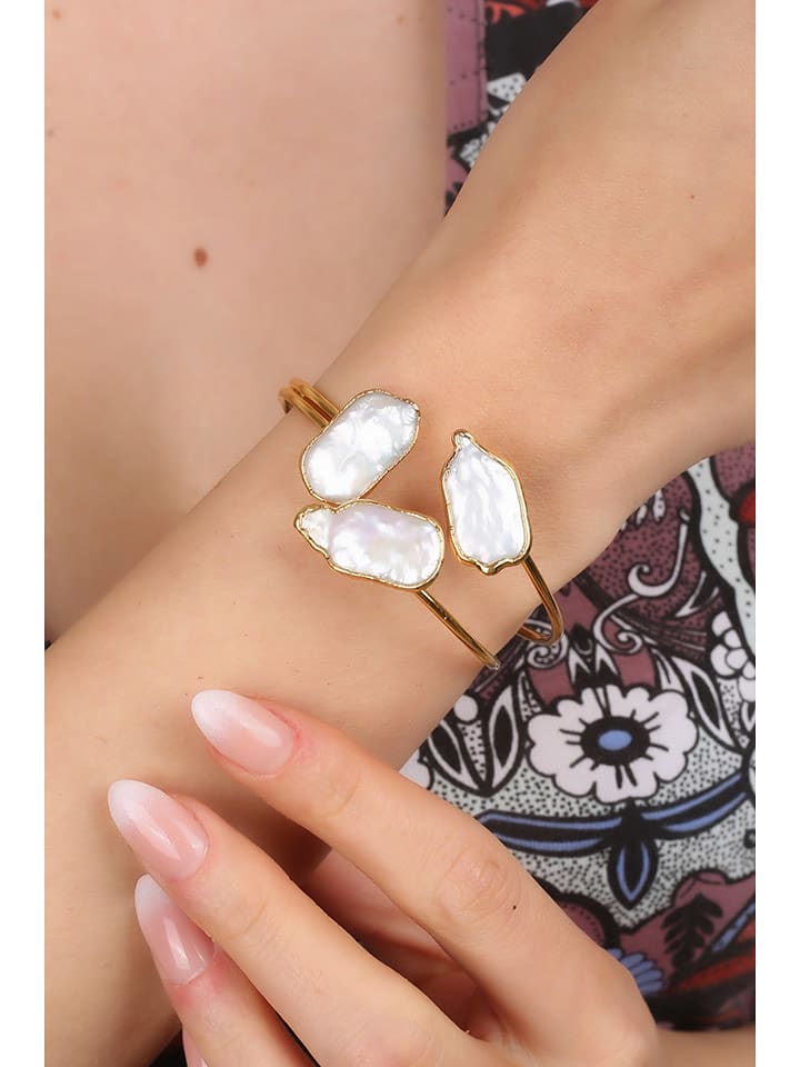 Pierres delicates Pozłacana bransoletka z masą perłową rozmiar: onesize