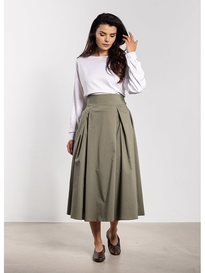 Awama Spódnica w kolorze khaki rozmiar: L