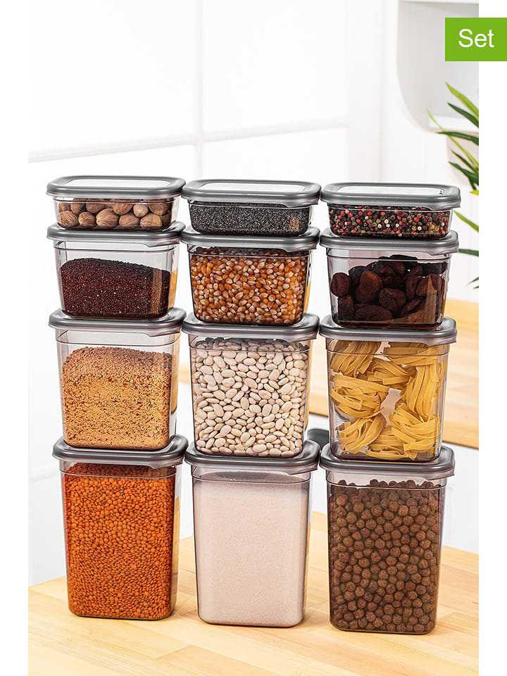 Violeta Home Pojemniki (12 szt.) w kolorze antracytowym rozmiar: onesize